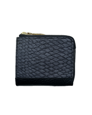 【アウトレット】L字ファスナーミニ財布 ブリ/マダイ Ivory Black