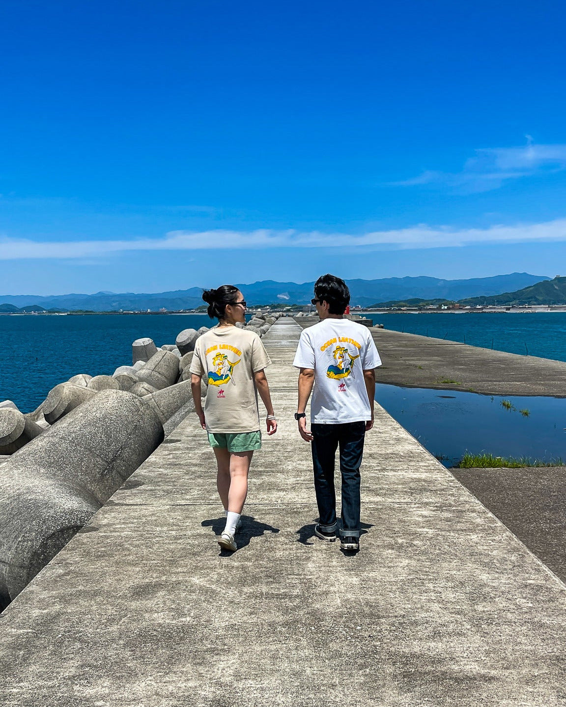 エビスガールT｜Navy Apparel × Ocean Leather コラボTシャツ